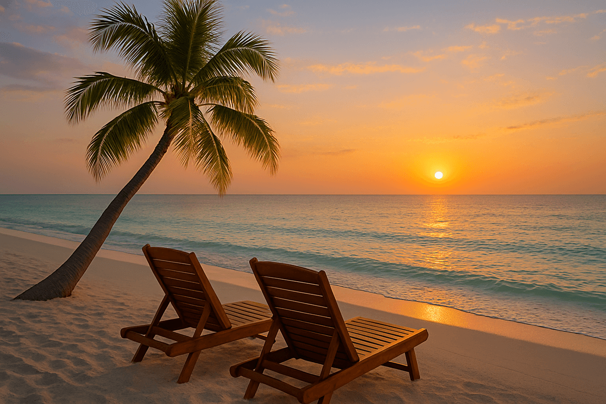 Beach scene.